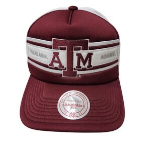 Texas A&M Aggies Hat Cap Snap Back Mens One Size Trucker Red NCAA Football
